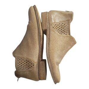 Suede Ankle Boots 8 38 Made in Italy Metallic Pearl Wash‎ Boho Festival Western